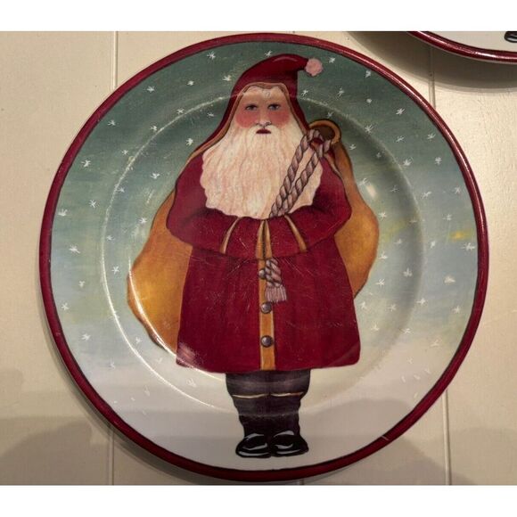 Vintage Victorian Santa Block Indonesia Father Christmas By Gear 1995 8" 3 Pcs - Picture 2 of 3